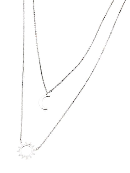 SALTY Set Of 2 Stainless Steel Layered Necklace