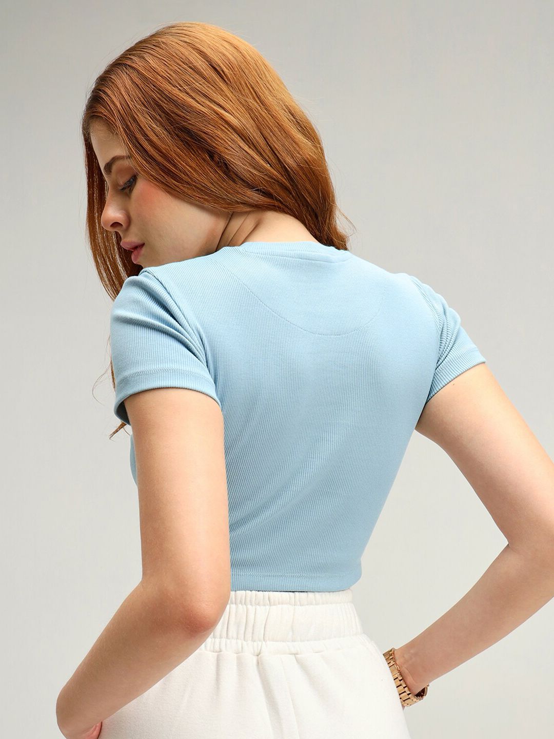 Athens Blue Snug Crop Top
