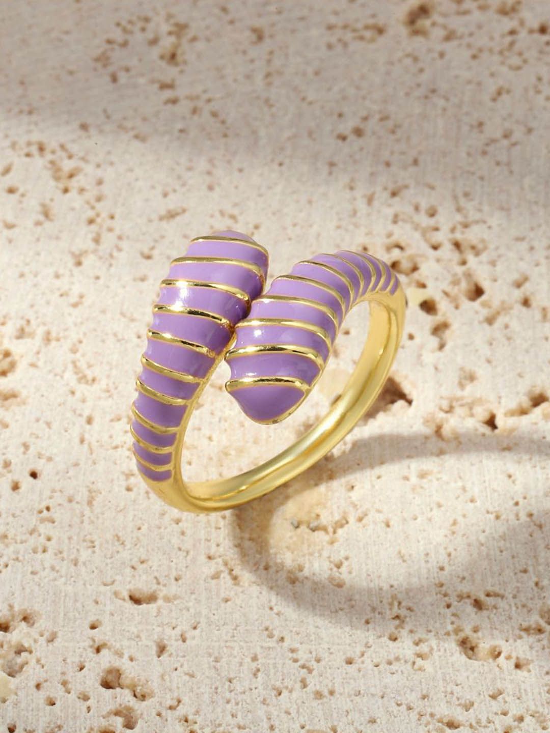 SALTY Stone-Studded Adjustable Finger Ring