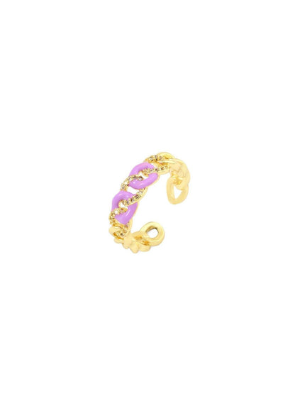 SALTY Stone-Studded Adjustable Finger Ring