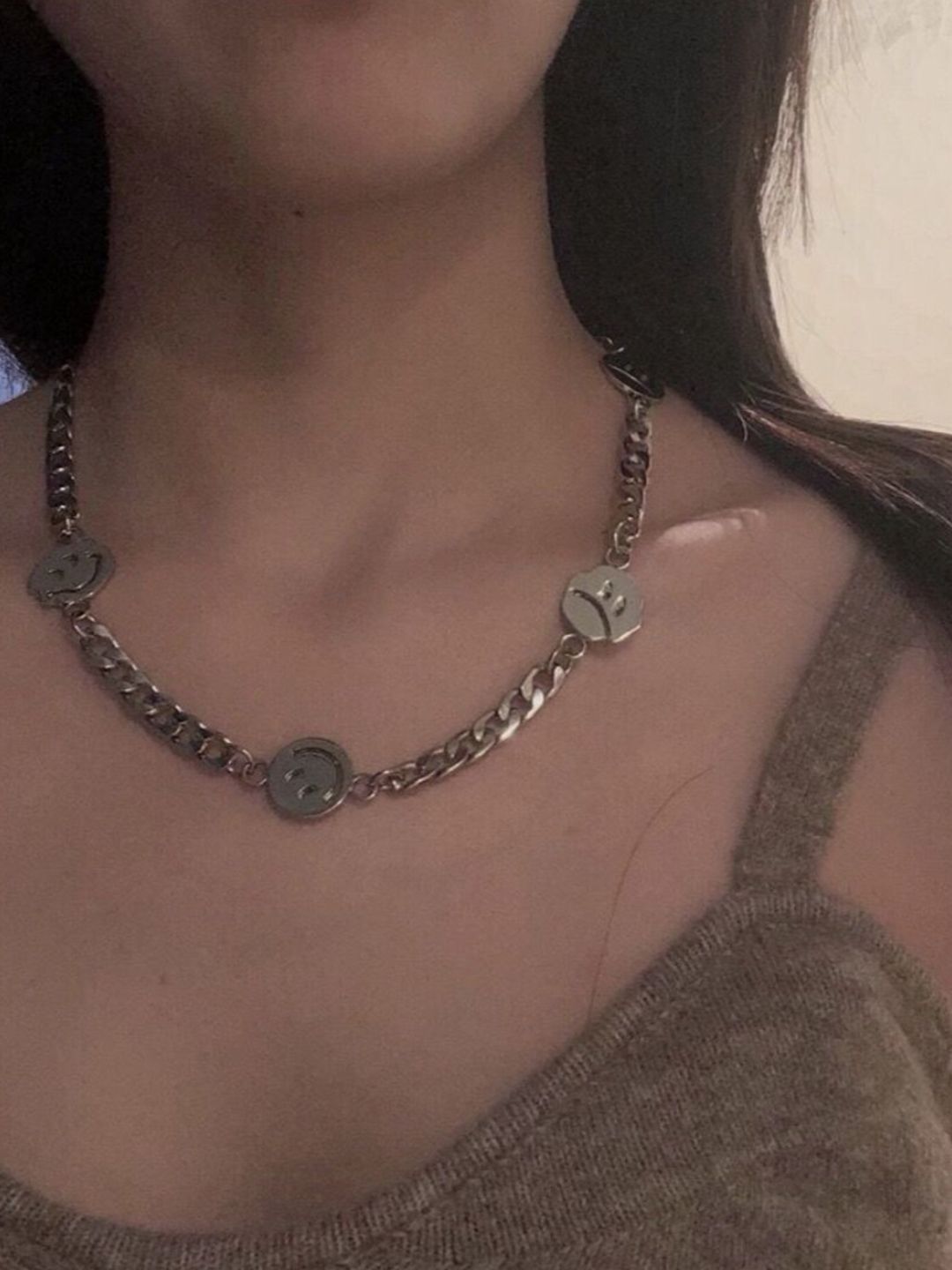 SALTY Men Stainless Steel Reversible Mood Stones Chain