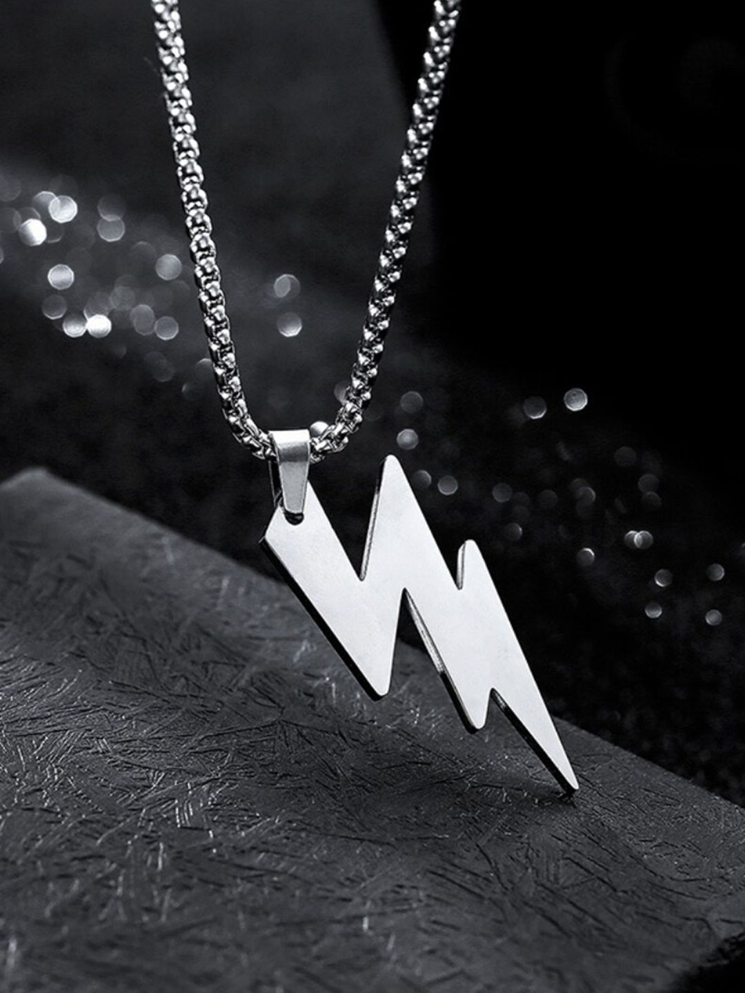 SALTY Silver-Plated Thunderbolt Radiance Pendant With Chain