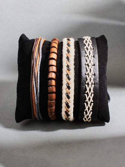 SALTY Men Leather Multistrand Bracelet