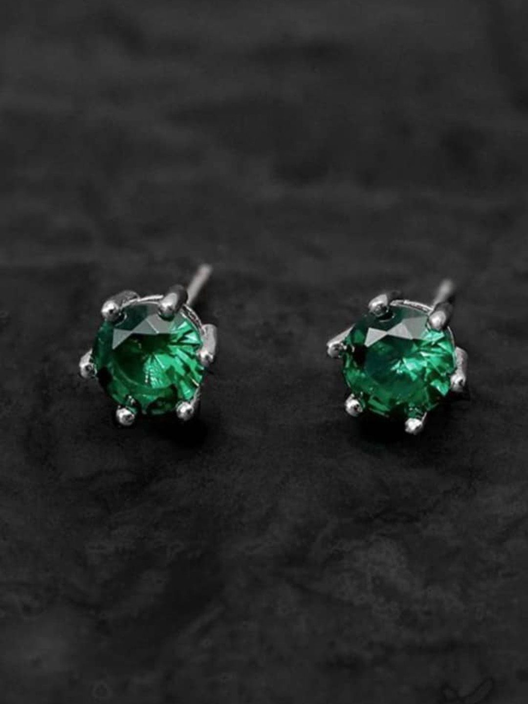 SALTY Stainless Steel Artificial Stones Studded Studs Earrings