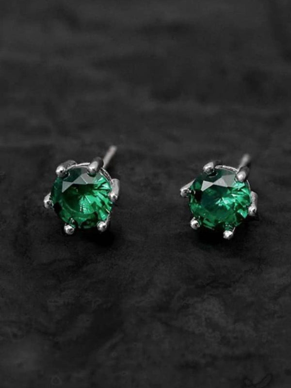 SALTY Stainless Steel Artificial Stones Studded Studs Earrings