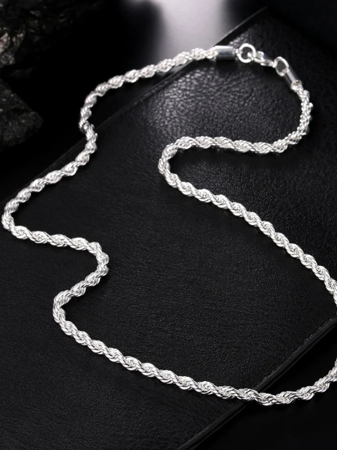 SALTY Men Silver-Toned Minimal Chain