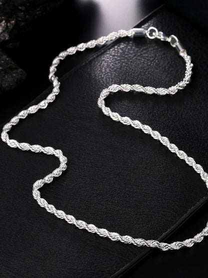 SALTY Men Silver-Toned Minimal Chain