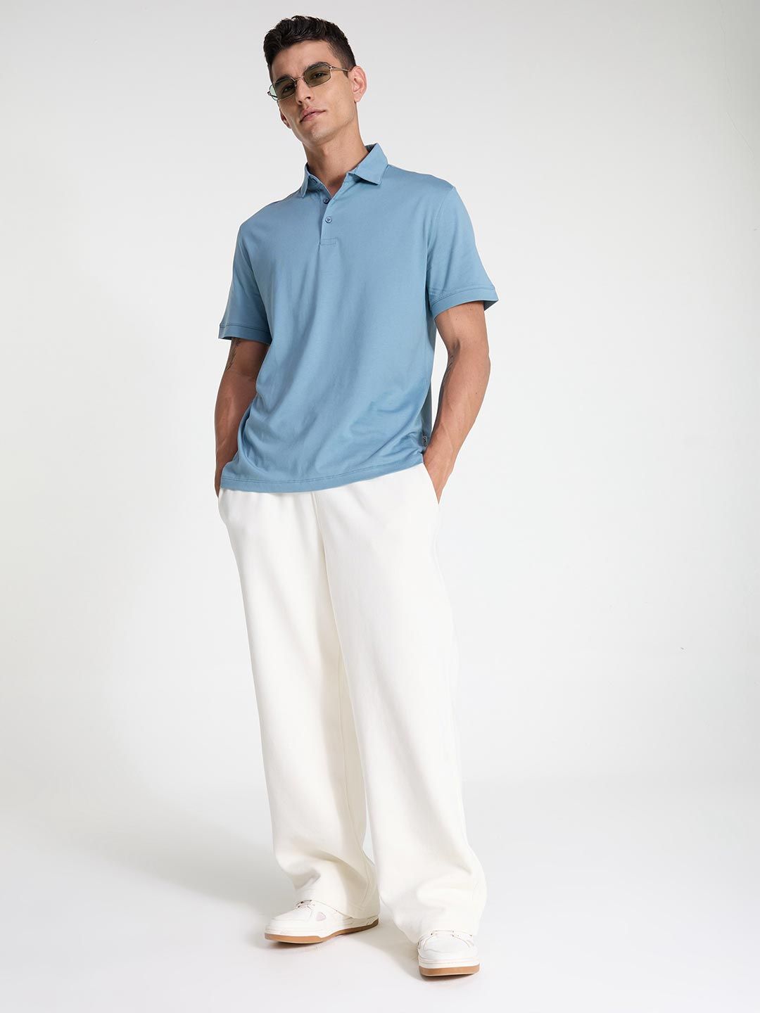 Polo Collar Pure Cotton T-shirt