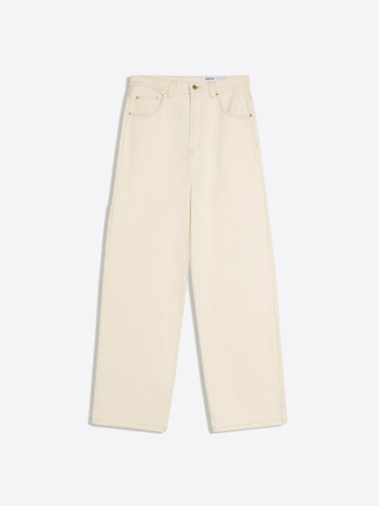 Embroidered neo barrel carpenter jeans