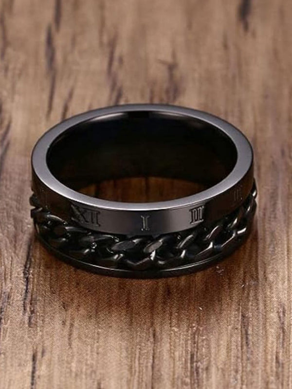 SALTY Men Stainless Steel Arne Link-Chain Finger Ring