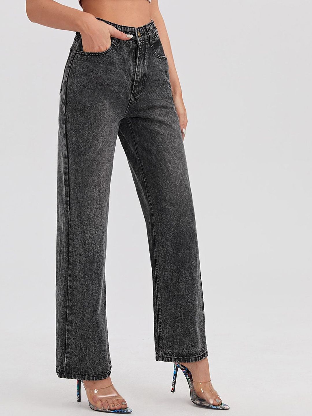 Women Jean Straight Fit High Rise Stretchable Jeans