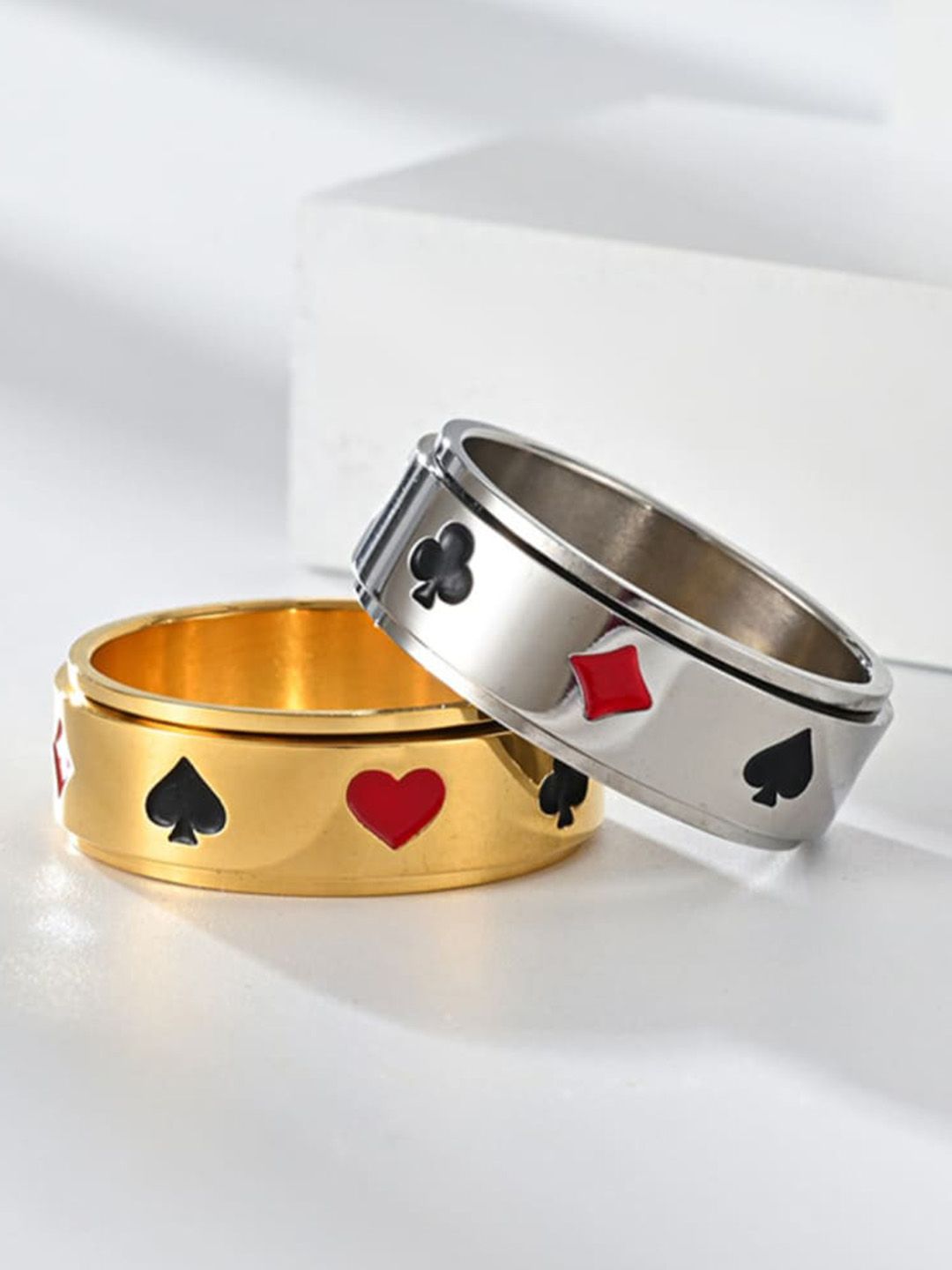 SALTY 92.5 Stainless Steel Card Shark Signet Ring