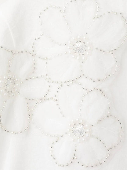 Pure Cotton Floral Embellished T-shirt