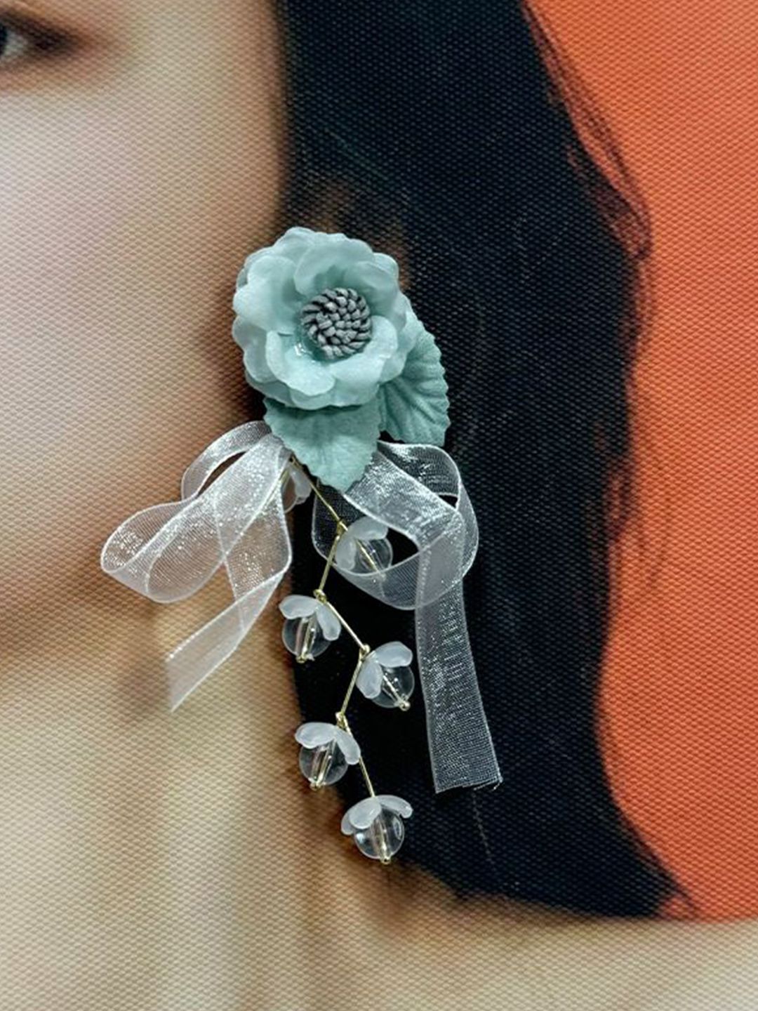 Artificial Beads Floral Shaped Drop Earrings