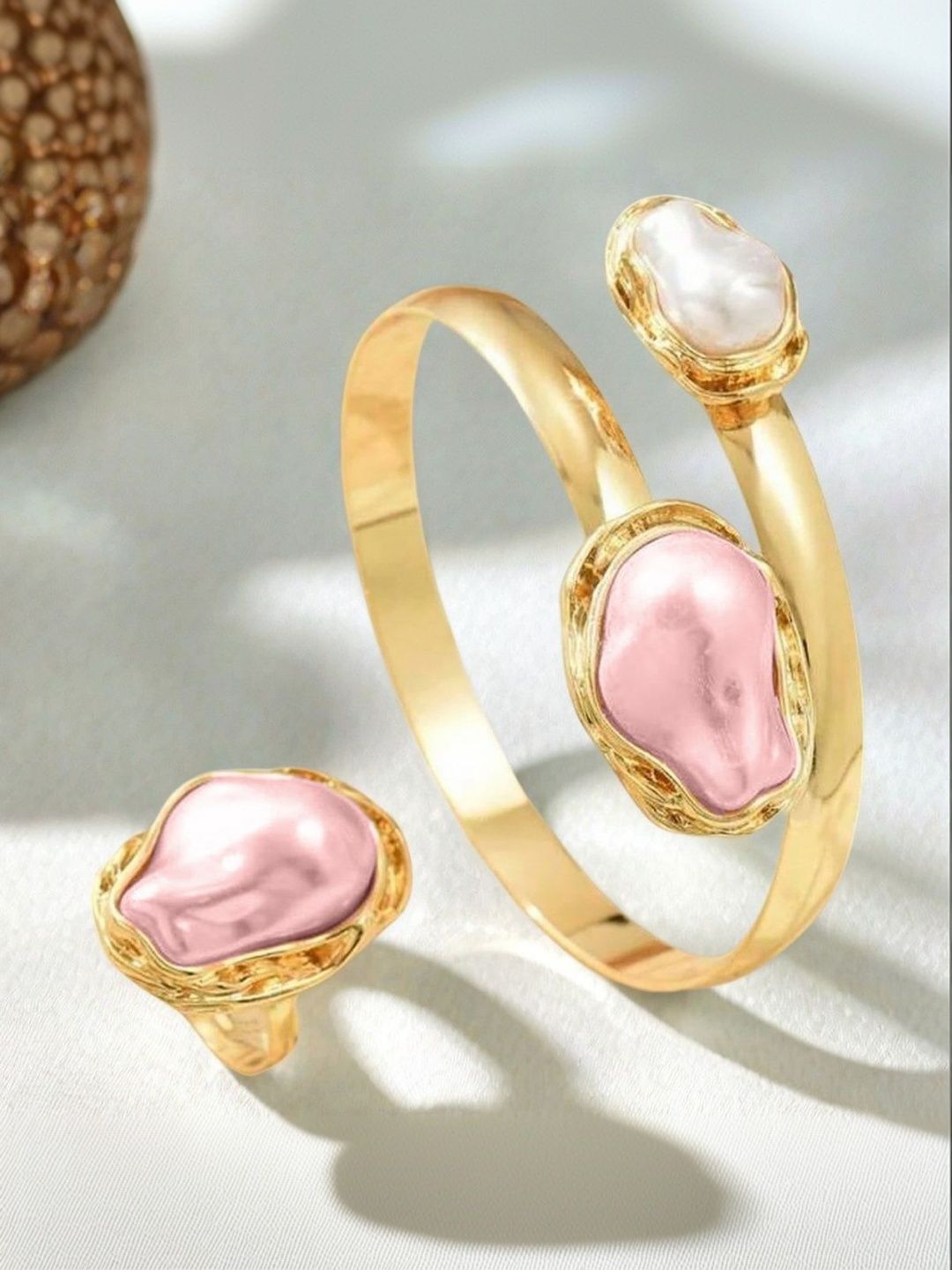 Gold-Plated Stone Studded Jewellery Set