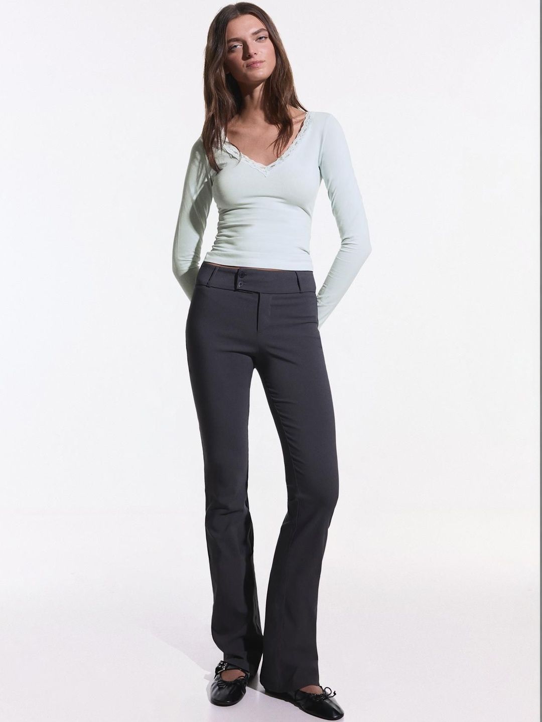 Long sleeve lace T-shirt