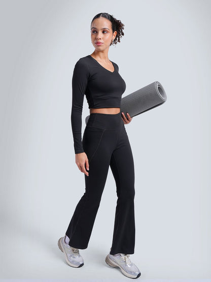 Black Petite Sculpt Bootcut Leggings