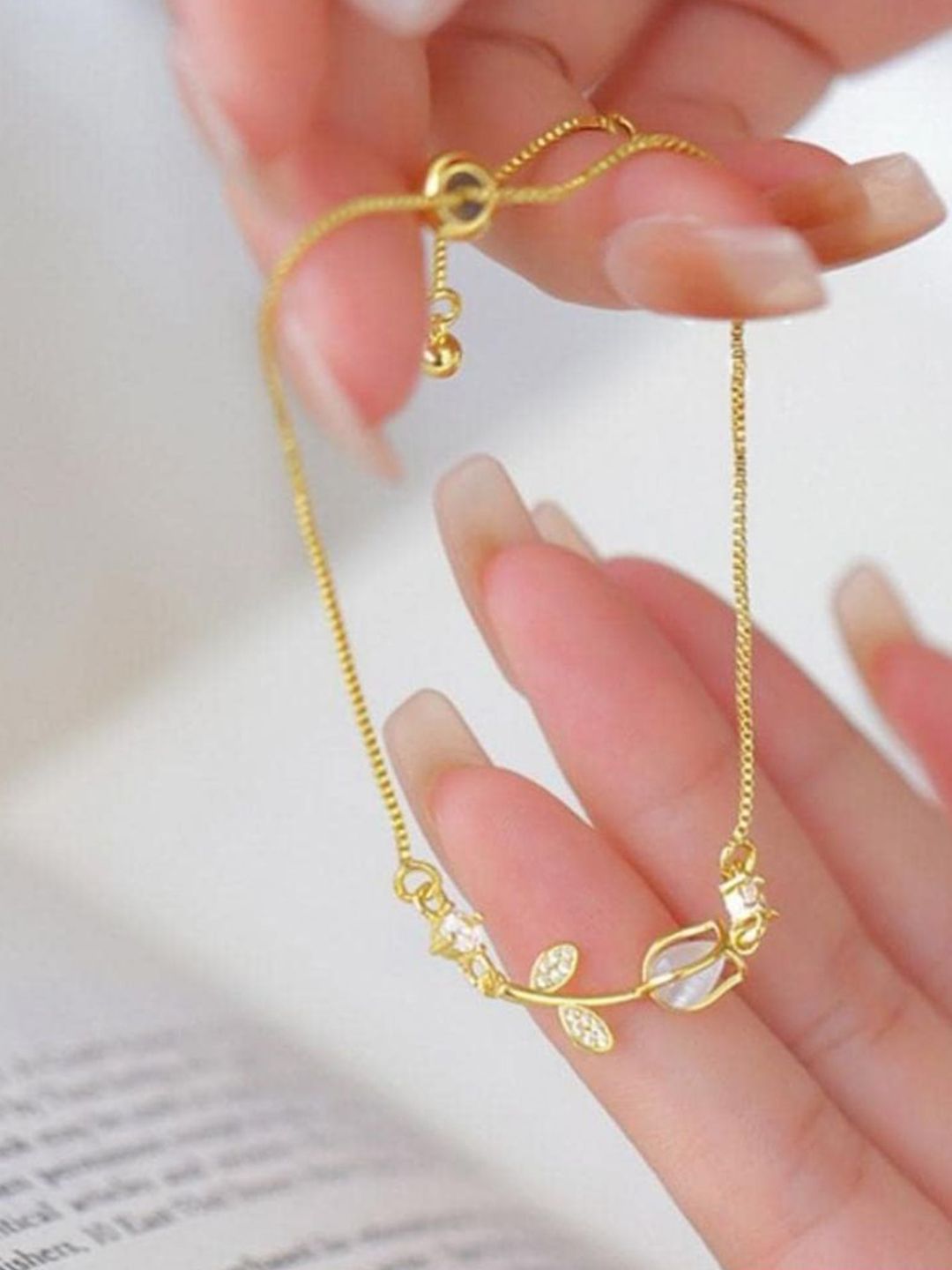 SALTY Women Stainless Steel Stone Studded Wraparound Bracelet