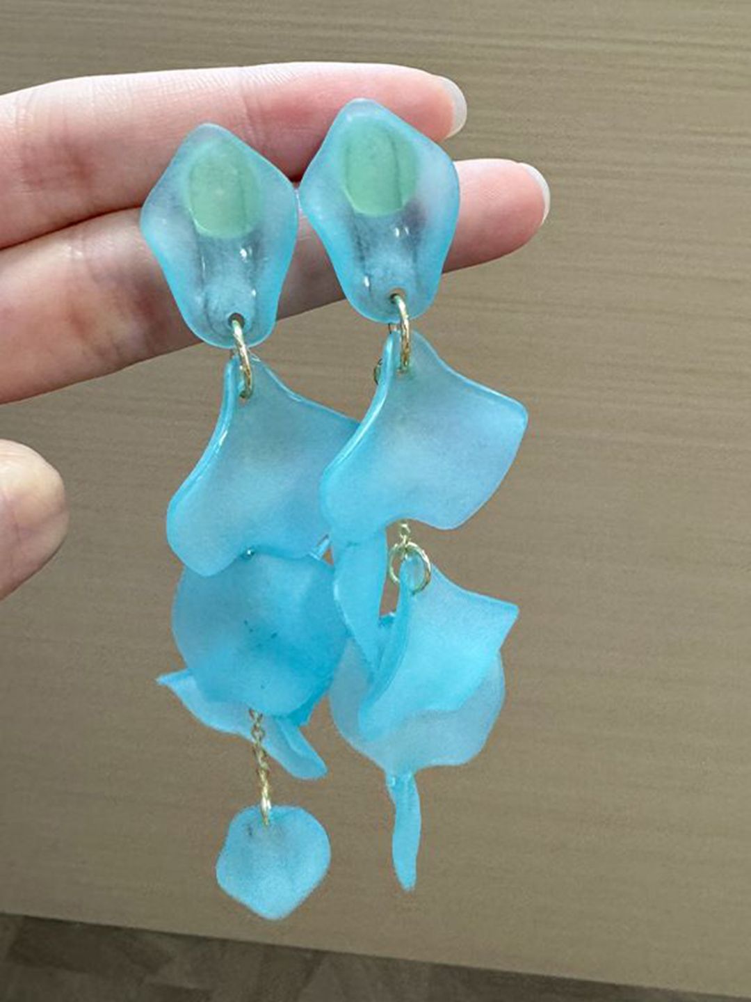 Leaf Shaped Drop Earrings