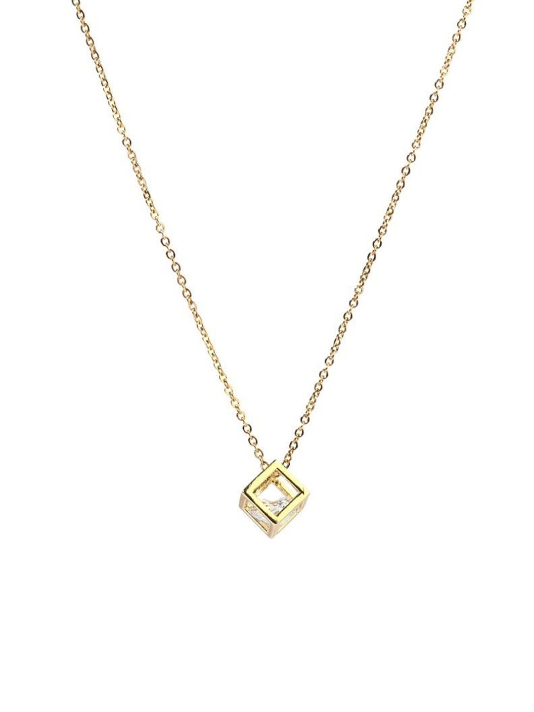 SALTY Stainless Steel Artificial Stones Pendant With Chain