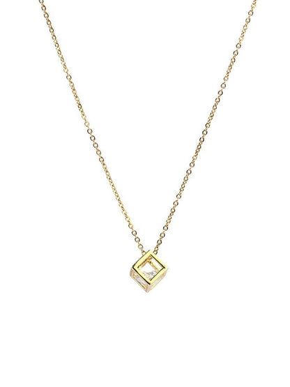 SALTY Stainless Steel Artificial Stones Pendant With Chain