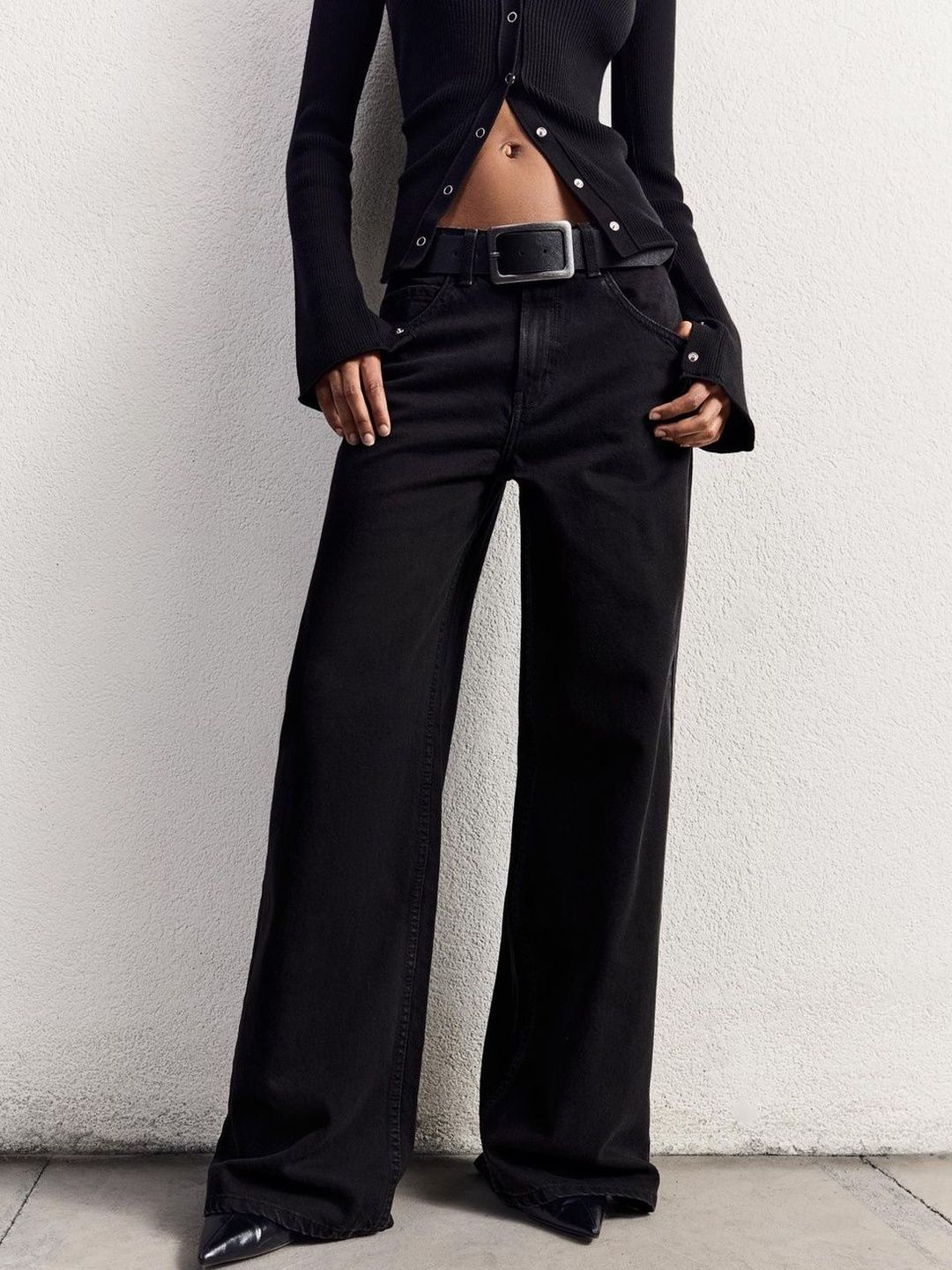 Women Urban Wide Leg Mid-Rise Stretchable Jeans