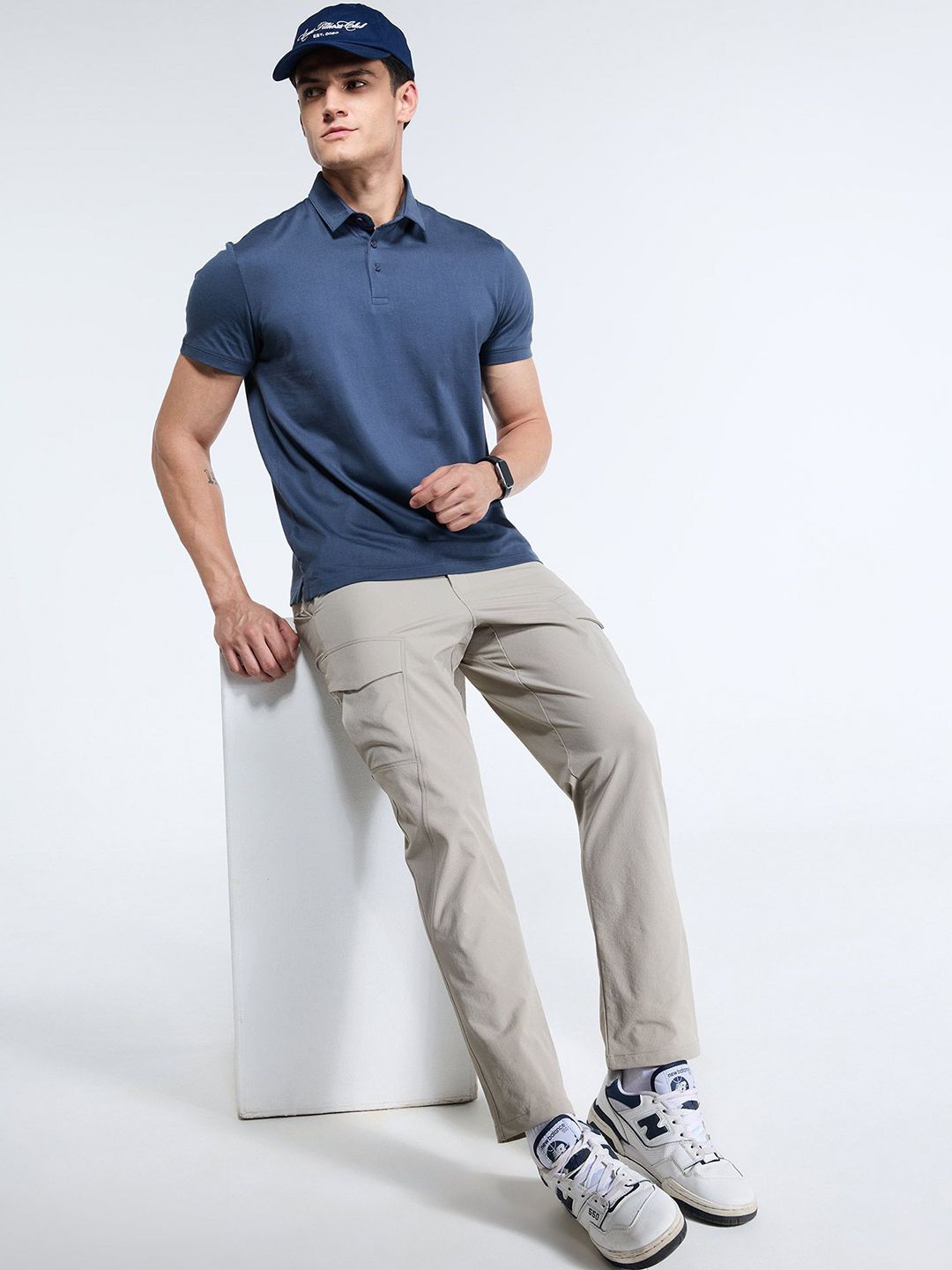 Men Ash Supima Regular Fit Polo T-Shirt