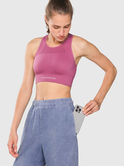 Women Wide-Leg Mid-Rise Acid Wash Joggers