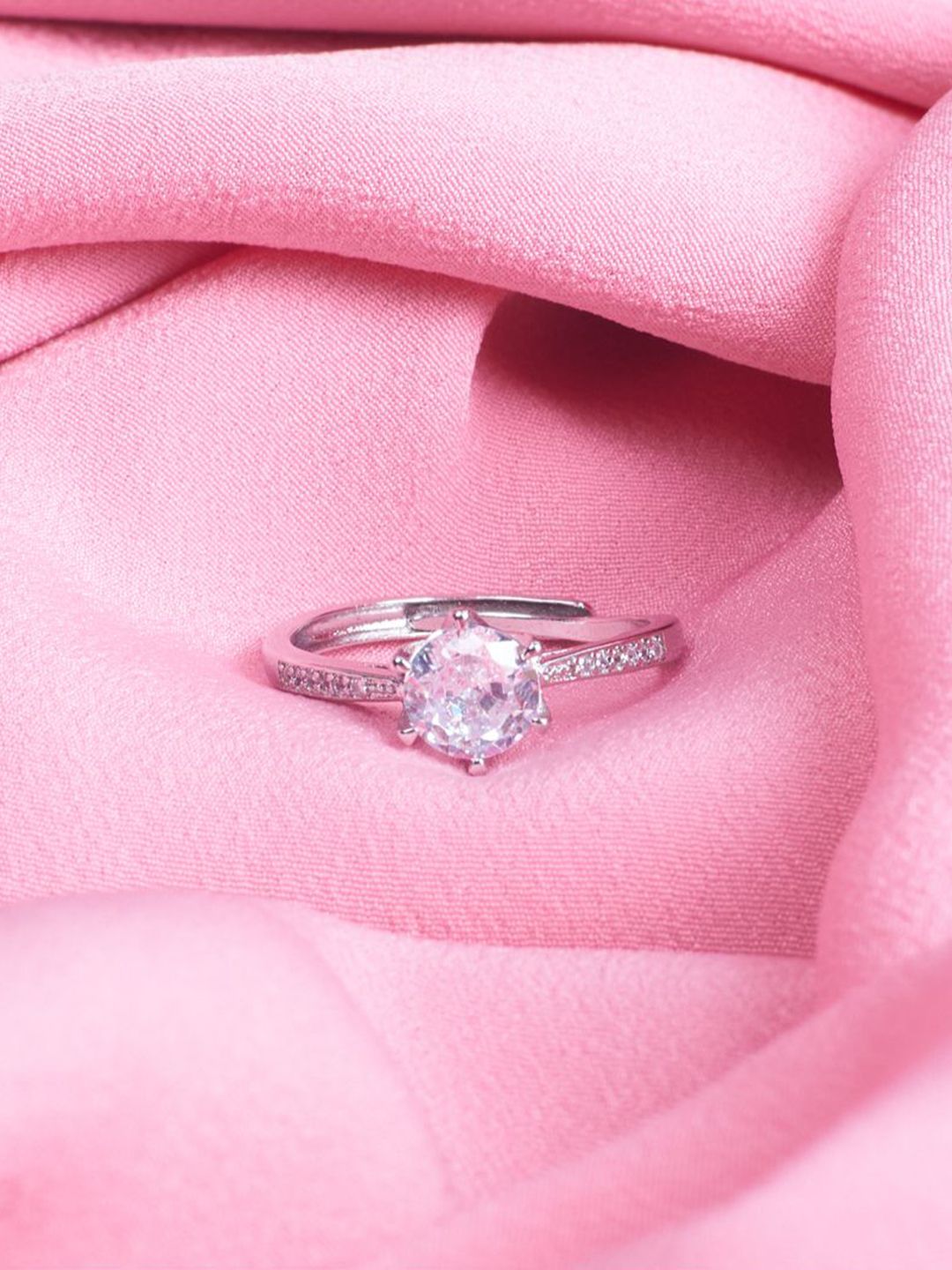 SALTY Pack of 2 Women Luster Silver Promise Ring