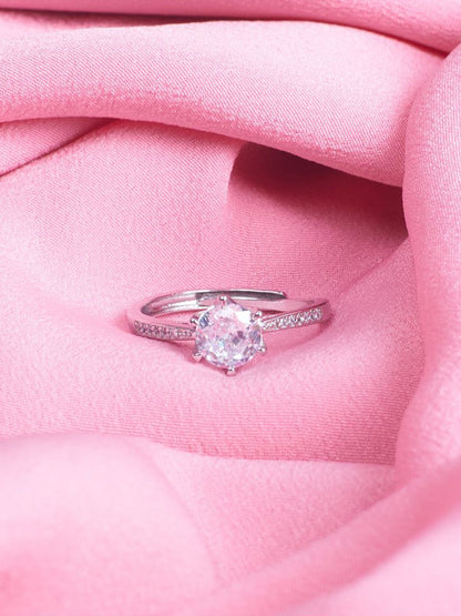 SALTY Pack of 2 Women Luster Silver Promise Ring
