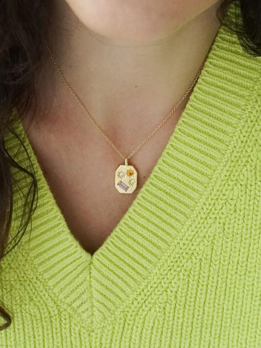 SALTY Stainless Steel  Classic Chic Golden Pendant With Chain