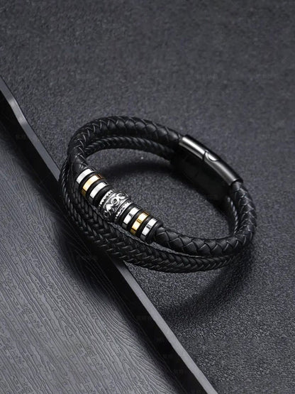 SALTY Men Leather Multistrand Bracelet