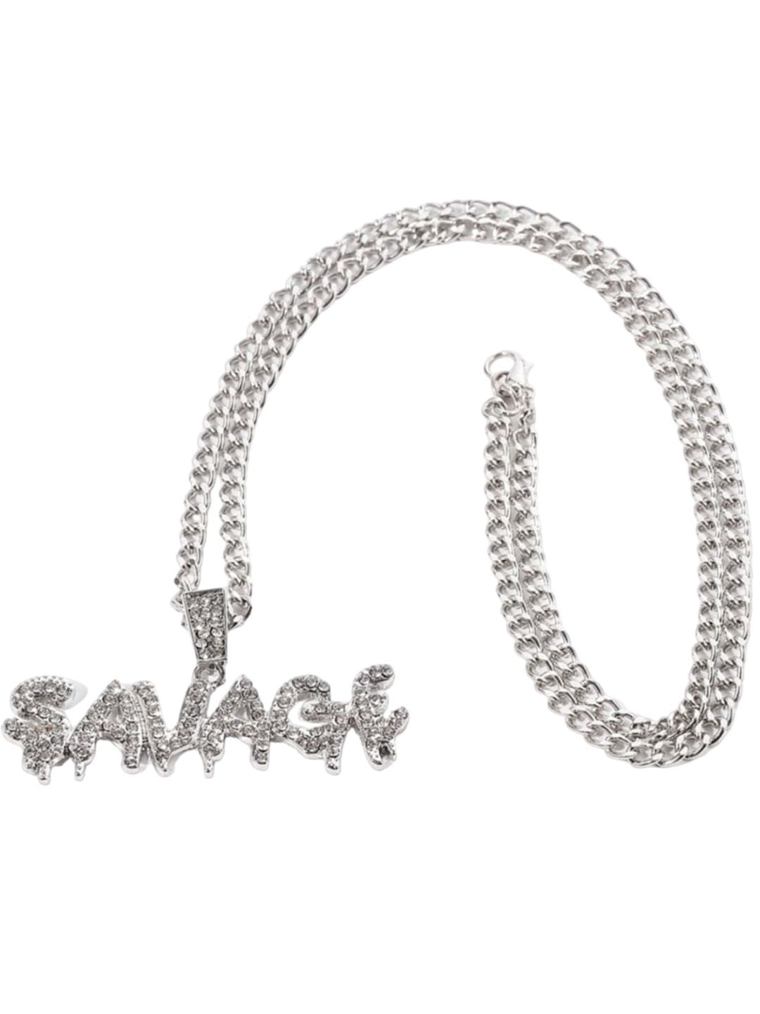 SALTY Silver-Plated Contemporary Pendant With Chain