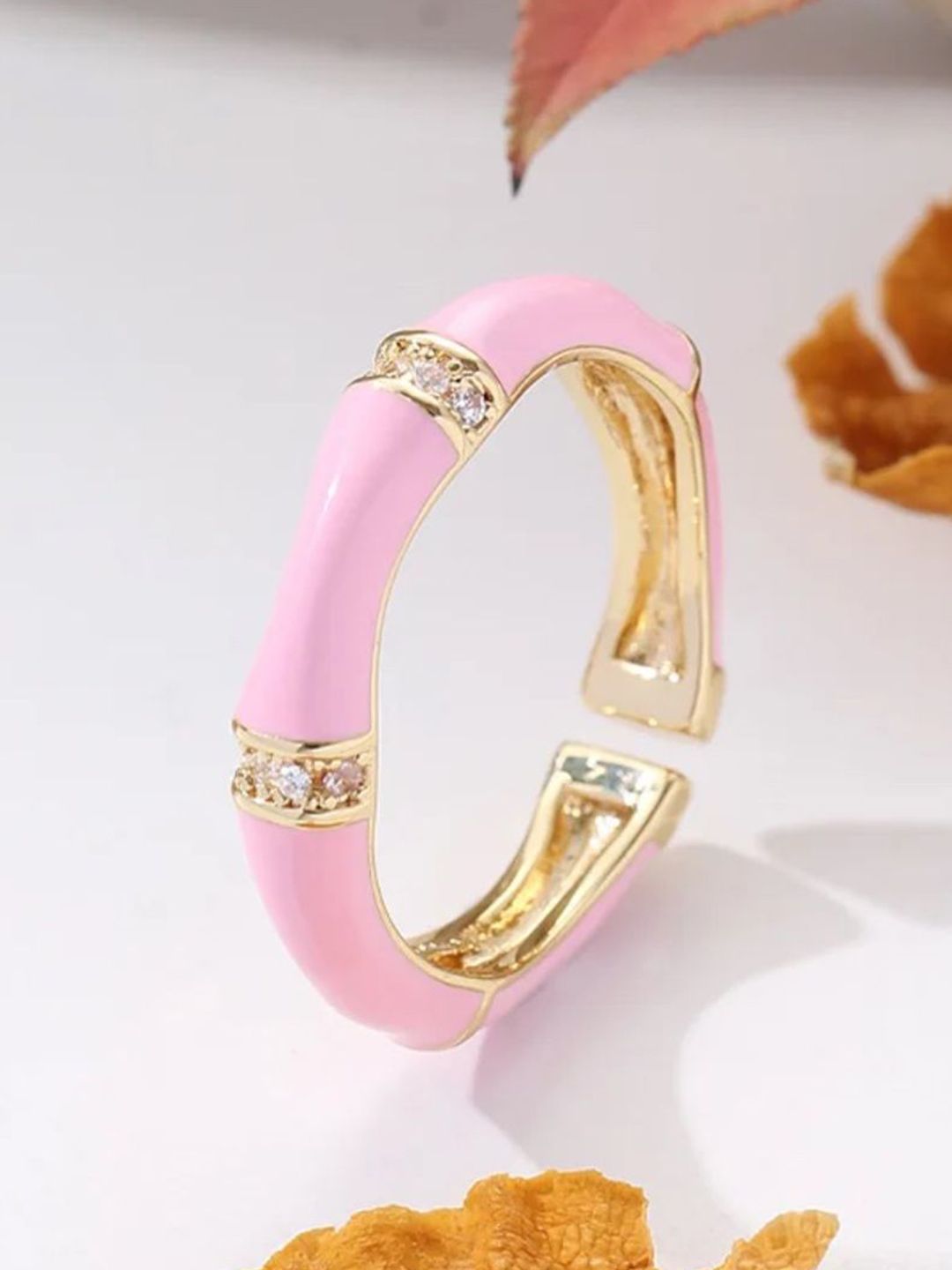 SALTY Stone-Studded Adjustable Finger Ring
