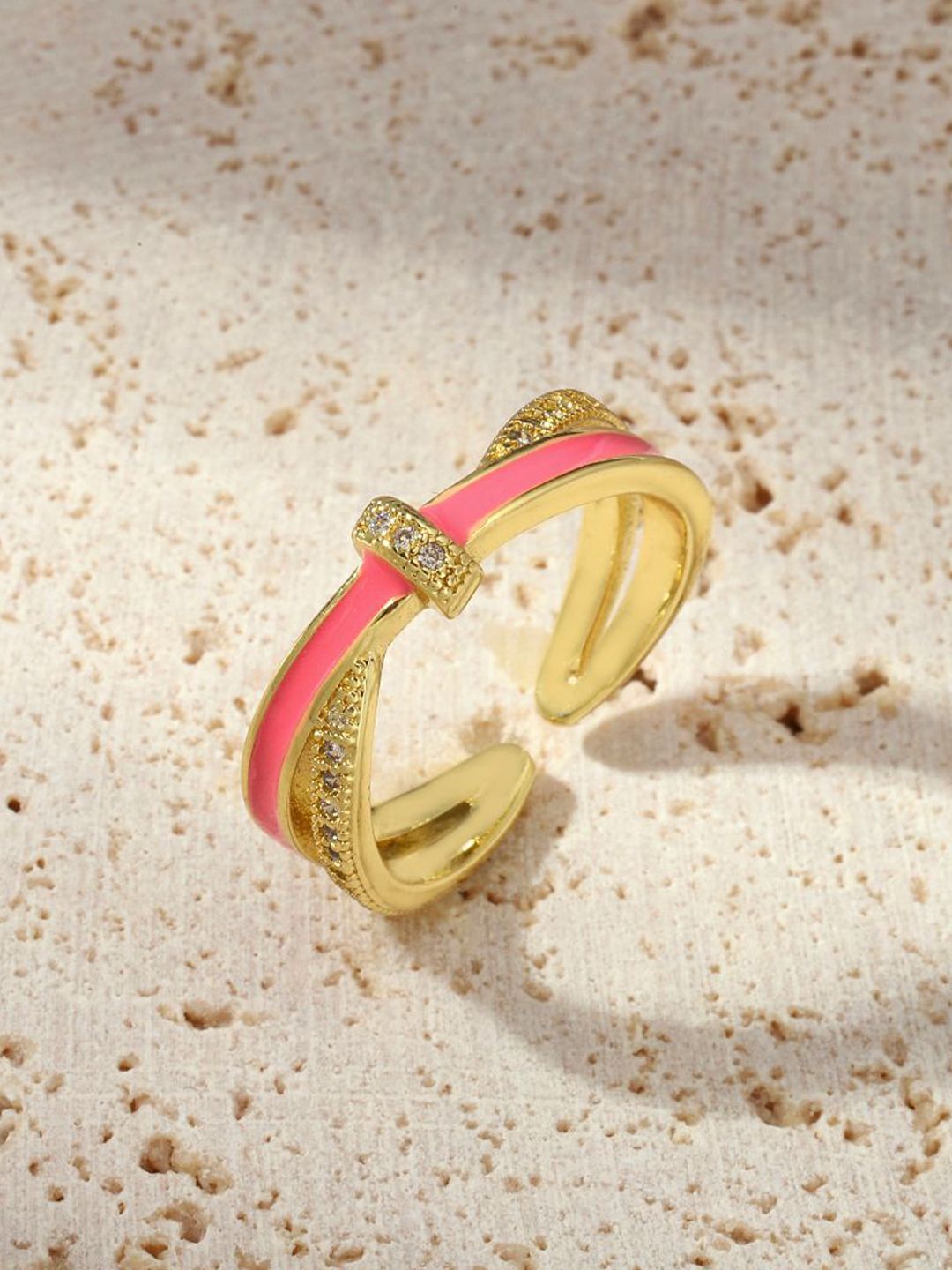 SALTY Stones Studded Sweetheart Knot Ring