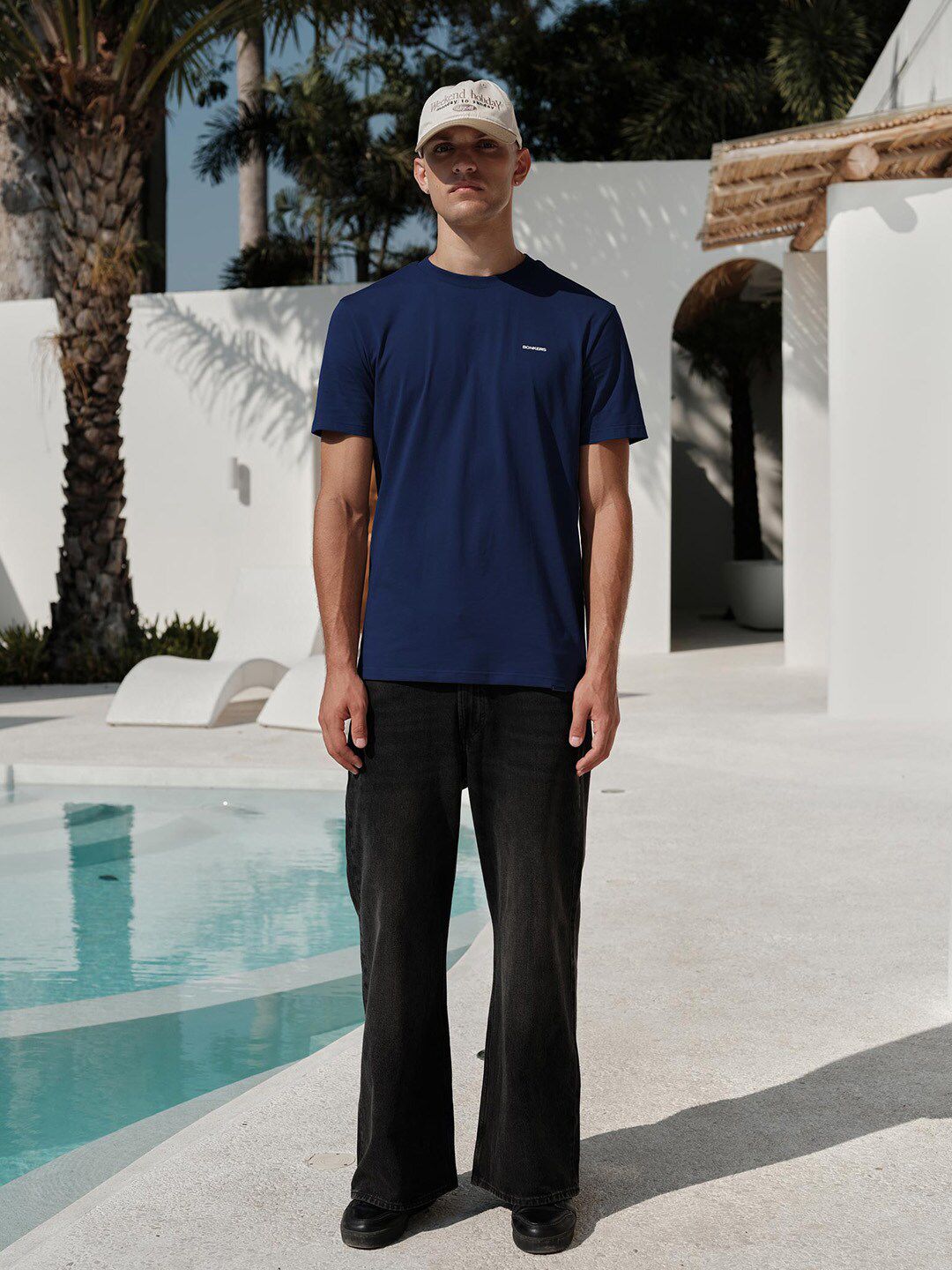Men Pure Cotton Round Neck Supima Relaxed Fit T-shirt