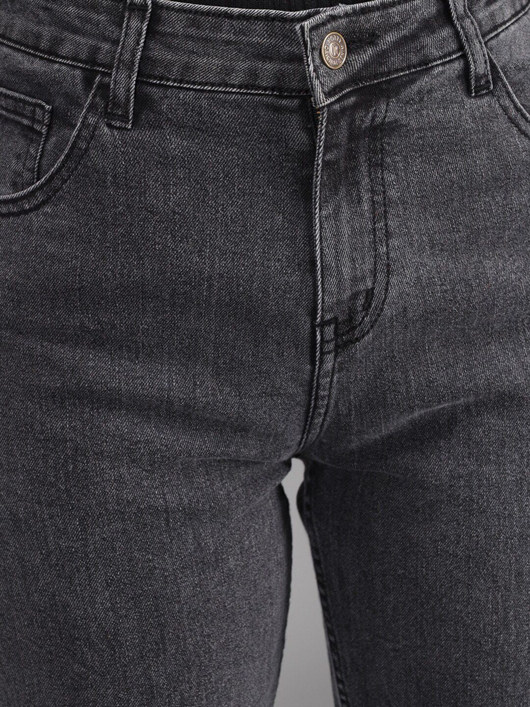 Women Charcoal Grey Slim Fit High-Rise Jeans