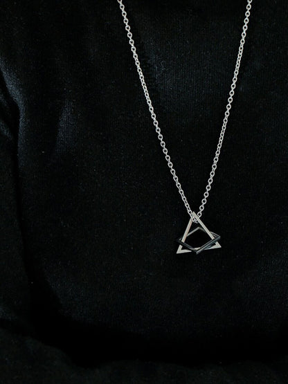 SALTY Stainless Steel Geometric Pendant & Chain