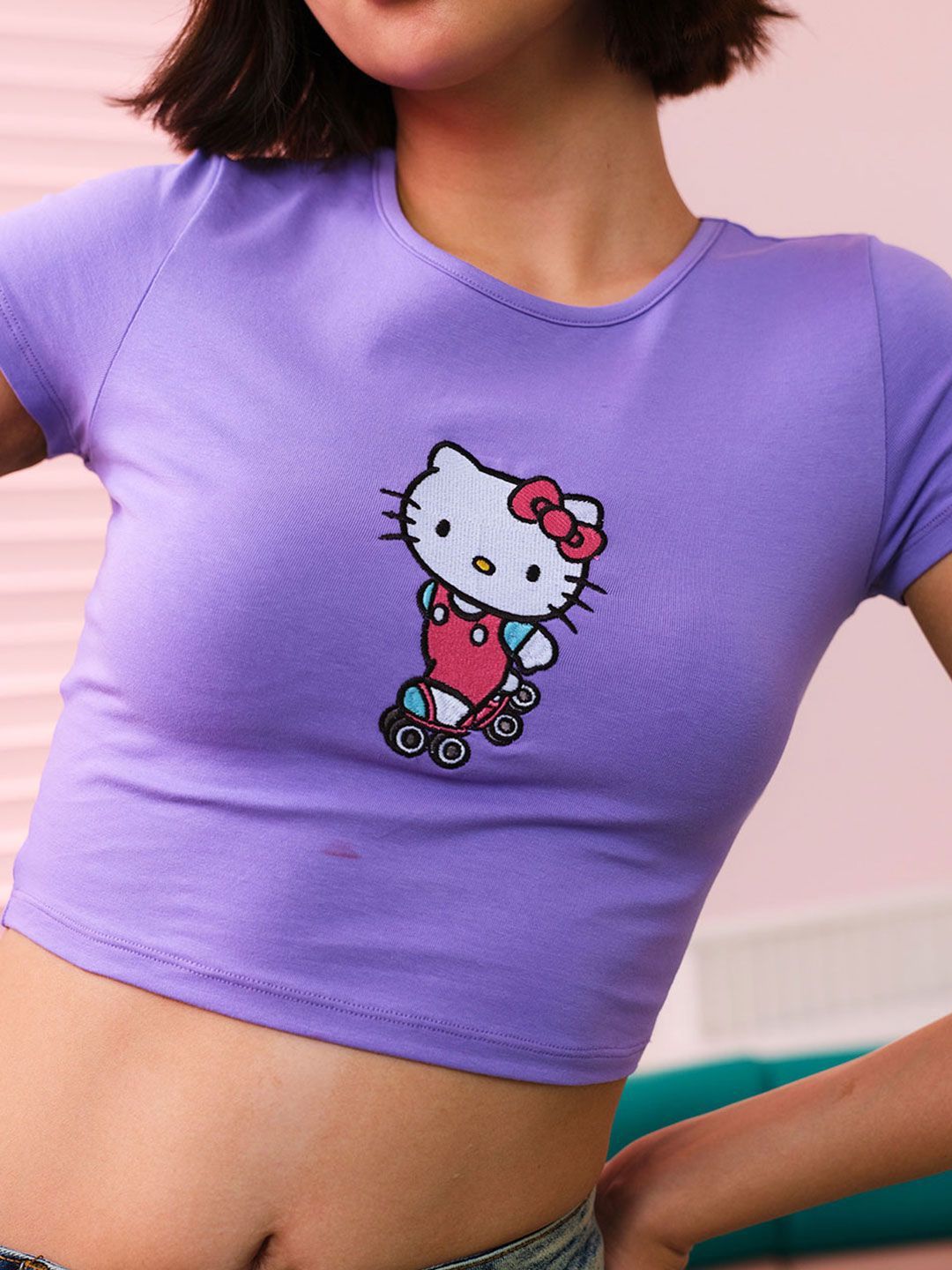 Graphic Printed Cotton Crop Top