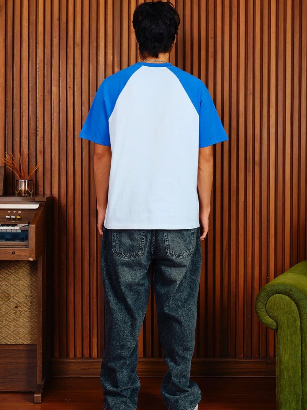 Men Music Graphic Raglan T-shirt