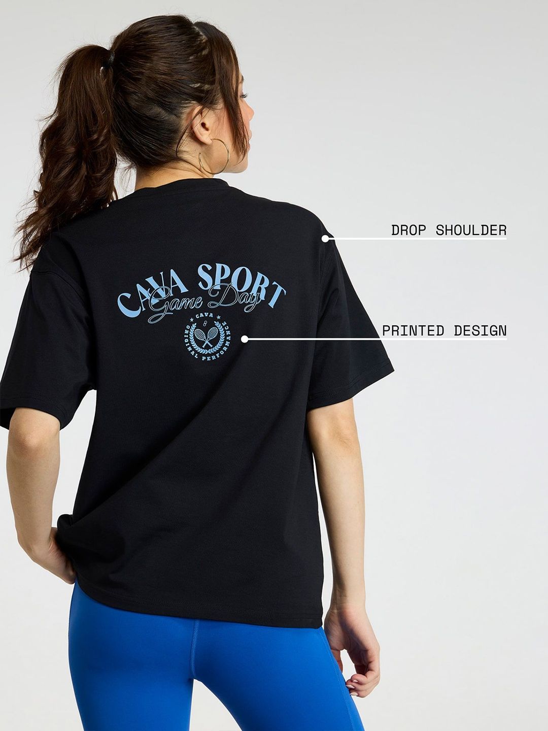 Black Cava Sport Oversized Tee