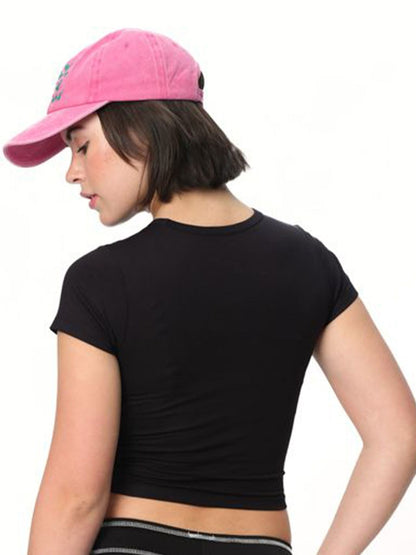 Women Printed Extended Sleeves Pockets Slim Fit T-shirt