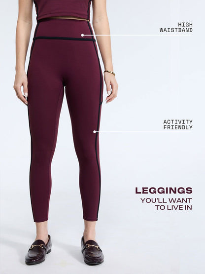 Women Aerial Contrast Leggings