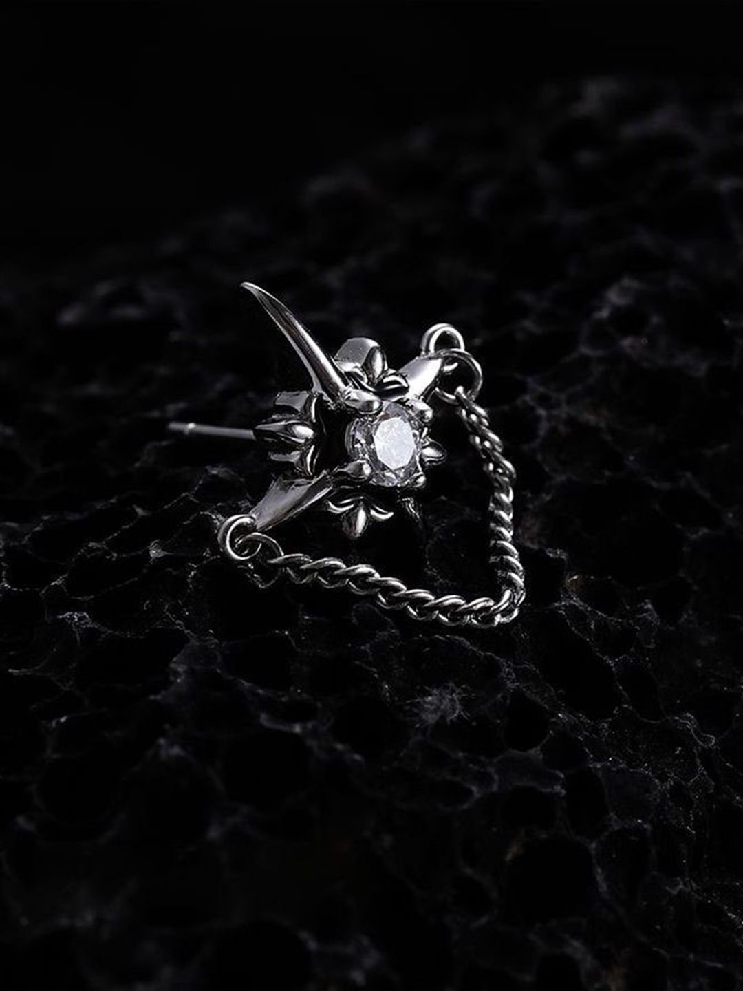 Stainless Steel Silver Plated Studded Contemporary Studs