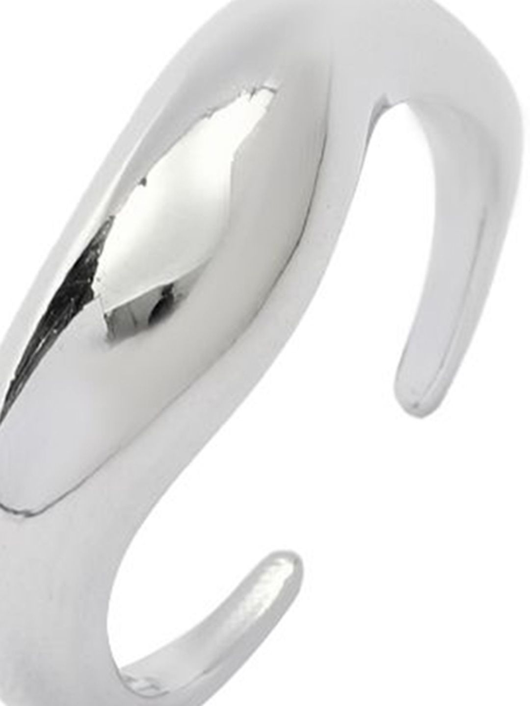 SALTY Women & Girls Molten Wave Silver Stylish Adjustable Finger Ring
