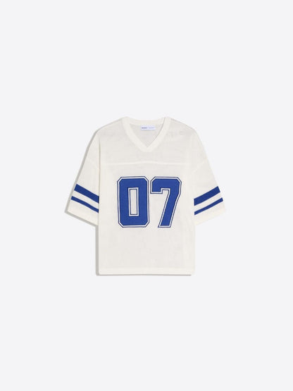 Short sleeve mesh sport print T-shirt