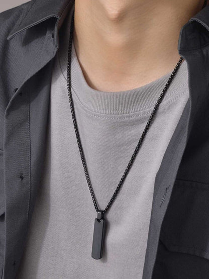 SALTY Stainless Steel Contemporary Edge Pendant & Chain