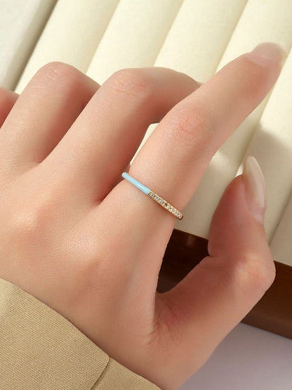 SALTY Stone-Studded Adjustable Finger Ring