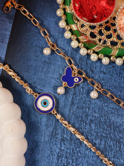 SALTY Set Of 2 Evil Eye Beaded Rakhi