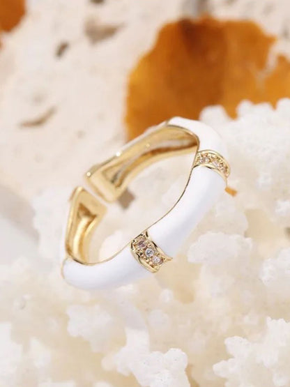 SALTY Stone Studded Honeyed Love Ring